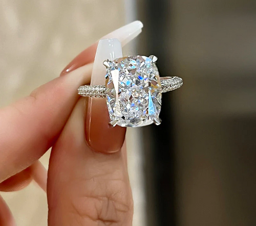 10 Carat Cushion Cut Engagement Ring